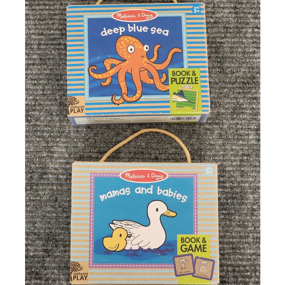 Melissa & Doug Natural Play Book & Game, Puzzle-Mamas & Babies Deep Blue Sea